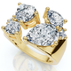 4.25Ct Waltz Pear Shape Lab Grown Diamond Ring 14k Gold Cigar Band