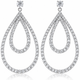 5 Ct Pear Shape Dangle Lab Grown Diamond Large Earrings White Gold 2" Tall