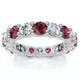 3Ct Ruby & Diamond Eternity Ring 14k Gold or Platinum Lab Grown
