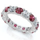 3Ct Ruby & Diamond Eternity Ring 14k Gold or Platinum Lab Grown