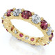 3Ct Ruby & Diamond Eternity Ring 14k Gold or Platinum Lab Grown
