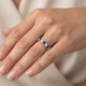 3Ct Blue Sapphire & Diamond Eternity Ring 14k Gold Lab Grown