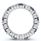 3Ct Blue Sapphire & Diamond Eternity Ring 14k Gold Lab Grown