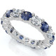 3Ct Blue Sapphire & Diamond Eternity Ring 14k Gold Lab Grown