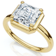 Certified 2Ct Ashcer Cut Bezel Framed Diamond Engagement Ring 14k Gold Lab Grown