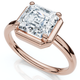 Certified 2Ct Ashcer Cut Bezel Framed Diamond Engagement Ring 14k Gold Lab Grown