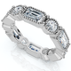 3.1Ct Round and Emerald Cut Diamond Eternity Wedding Ring 14k Gold Lab Grown