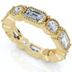 3.1Ct Round and Emerald Cut Diamond Eternity Wedding Ring 14k Gold Lab Grown