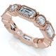 3.1Ct Round and Emerald Cut Diamond Eternity Wedding Ring 14k Gold Lab Grown