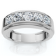 Men's 1Ct TW Five Stone Diamond Wedding Ring 14k Gold or Platinum Lab Grown