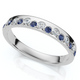 1/5Ct Diamond & Sapphire Rhythm Anniversary Band 14k Gold or Platinum Lab Grown