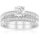 1 1/2ct Diamond Engagement Ring & Matching Wedding Band Set White Gold Lab Grown