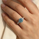 4.50Ct Blue Diamond Engagement Ring 14k White Gold Lab Grown