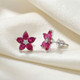 2.19Ct Ruby & Diamond Alexa Earrings 14k White Gold Lab Grown