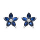2.19Ct Blue Sapphire & Diamond Alexa Earrings 14k White Gold Lab Grown