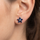 2.19Ct Blue Sapphire & Diamond Alexa Earrings 14k White Gold Lab Grown