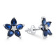 2.19Ct Blue Sapphire & Diamond Alexa Earrings 14k White Gold Lab Grown