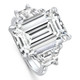 Certified 11.90Ct Emerald Diamond & Trapezoid Engagement Ring Lab Grown 14k Gold