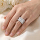 7.50Ct Baguette & Round Diamond Ring 10k Gold Lab Grown
