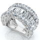 7.50Ct Baguette & Round Diamond Ring 10k Gold Lab Grown
