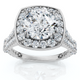 Certified 3Ct Cushion Halo Diamond Engagement Ring 14k Gold Lab Grown
