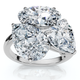 Certified 6Ct Abstract 3-Stone Diamond Ring 14k White Gold Lab Grown
