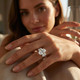 Certified 6Ct Abstract 3-Stone Diamond Ring 14k White Gold Lab Grown