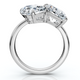 Certified 6Ct Abstract 3-Stone Diamond Ring 14k White Gold Lab Grown