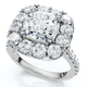 Certified 3 1/2ct Cushion Halo Diamond Engagement Ring 14k Gold or Pt Lab Grown