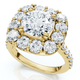 Certified 3 1/2ct Cushion Halo Diamond Engagement Ring 14k Gold or Pt Lab Grown