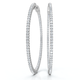1 3/4Ct Diamond Inside Outside 2" Tall Hoops Earrings Lab Grown
