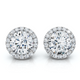 2.25Ct Halo Round Diamond Studs 14k Gold Lab Grown Women's Earrings