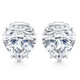 Certified 6Ct TW Heart Shape Diamond Studs 14k White Gold Lab Grown