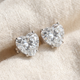 Certified 6Ct TW Heart Shape Diamond Studs 14k White Gold Lab Grown
