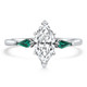 1 1/10Ct Marquise & Emerald Diamond Ring 14k White Gold Lab Grown