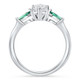 1 1/10Ct Marquise & Emerald Diamond Ring 14k White Gold Lab Grown