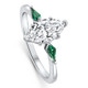 1 1/10Ct Marquise & Emerald Diamond Ring 14k White Gold Lab Grown