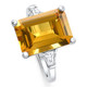 Citrine & Diamond Ring White Gold Lab Grown