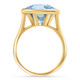 Cushion Blue Topaz Alexa Bezel Ring 14k Yellow Gold