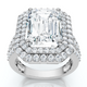 Certified 6Ct Aria Emerald Diamond Engagement Ring 14k Gold/Platinum Lab Grown