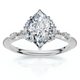 1.20Ct Marquise Viviana Diamond Engagement Ring 14k Gold Lab Grown EF/VS