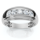 Mens 1/2ct 5-Stone Diamond Wedding Ring Gold Lab Grown