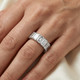 9Ct Emerald Cut Diamond U Prong Eternity Ring 14k Gold or Platinum Lab Grown