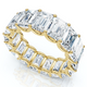 9Ct Emerald Cut Diamond U Prong Eternity Ring 14k Gold or Platinum Lab Grown