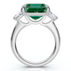 8Ct Asscher Cut Emerald & Diamond Ring 14k Gold or Platinum Lab Grown