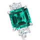 8Ct Asscher Cut Emerald & Diamond Ring 14k Gold or Platinum Lab Grown