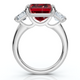 13Ct Ruby & Diamond Ring 14k Gold or Platinum Lab Grown