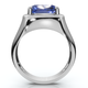 5Ct Cushion Blue Sapphire Button Ring 14k Gold lab Grown
