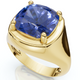 5Ct Cushion Blue Sapphire Button Ring 14k Gold lab Grown