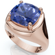 5Ct Cushion Blue Sapphire Button Ring 14k Gold lab Grown